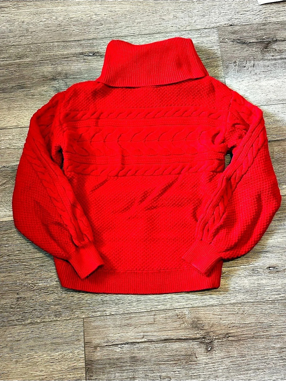 Charter Club Cable Knit Turtleneck Red Size Small